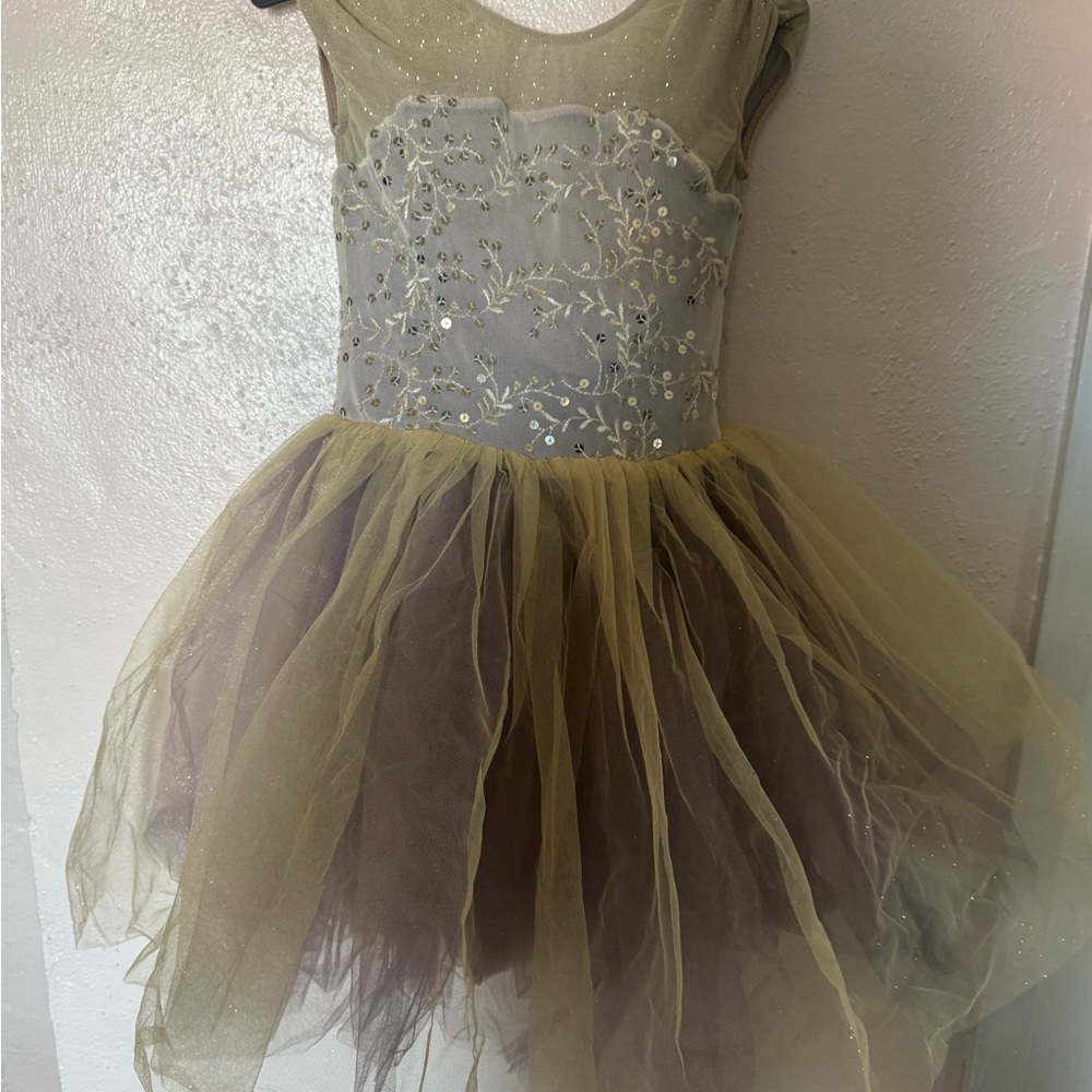 Elegant Kids Costume Dress in Gold and Gray
